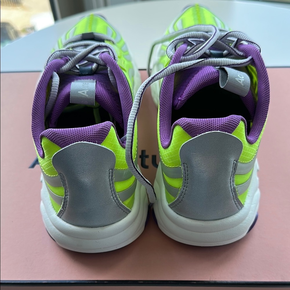 Acne Studios Neon Green and Purple Sneakers - Picture 3 of 7